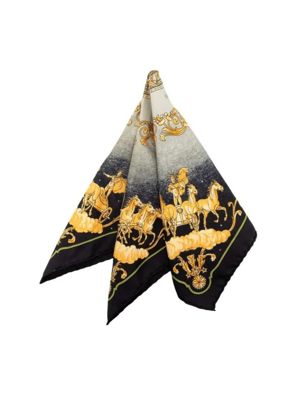 Hermes Carre 42 Cosmos Scarf Black Multicolor Silk
